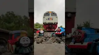 Train VS Choo Choo Charles l Real On The Railway Track! #train #railroadcrossing #shorts