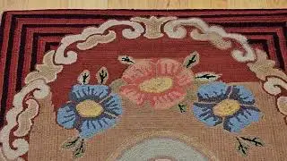 Vintage American Hand Hooked Rug in Floral Pattern, The Persian Knot Gallery, SKU: 1447