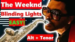 The Weeknd - Blinding Lights | Alt und Tenor Saxophon lernen ohne Noten