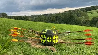 Shooting Black Eagle Vintage arrows with my Falco Vintage Myth hybrid bow 🏹😊🎯.