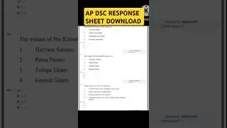 AP DSC response sheet download #shorts #videoviral