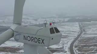 Turbiny wiatrowe Nordex N54 Kalina Rędziny Miechów z drona dji mini 3  4K