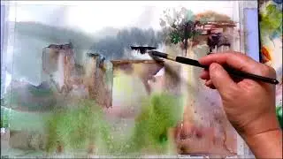 Watercolor Painting Process | Forgotten Ancient Scenery Reimagined