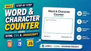 Word & Character Counter using HTML CSS & JavaScript | JavaScript Mini Project