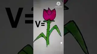 Easy art 🌷 tulip flower drawing tutorial by alphabet V #shorts #art #drawing #easydrawing #alphabet