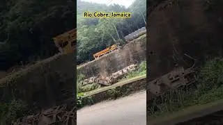 Bauxite train derailed into the Rio Cobre #jamaica #rivers #outdoor #explore #shorts #viral #trains