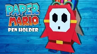 Shy Guy Stiftehalter basteln Paper Mario - shy guy pen holder paper mario the origami king DIY [4K]