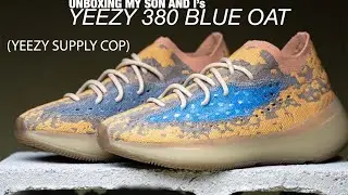 Yeezy 380 Blue Oat Unboxing with HI-DEF kids and adult size
