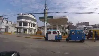 🔵 Lima Peru Street View Taxi Ride Lima Sights - ESL British English Pronunciation
