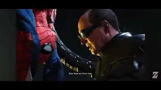 Doc ock throws spider man off a building 