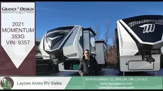 Grand Design Momentum 353G 2021 года, Vin: 9357 &mdash; Layzee Acres RV Sales