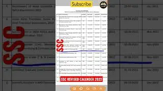 SSC Exam Calendar 2022-23 Announced | SSC Calendar | CHSL ,MTS ,CGL ,GD ,CPO ,Delhi Police | #Shorts