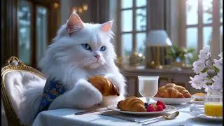 Fluffy White Cat&rsquo;s Luxurious Day &ndash; Golf, Style & Relaxation!