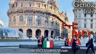 🇮🇹 Genoa, Italy 2021 (Part-2)| 4K Walking Tour in Genova | City experience in Virtual walking tour