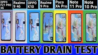 OPPO F21 Pro 4G vs Realme 9 4G vs Redmi Note 11 Pro, Note 10 Pro, Poco X4 Pro Battery Drain Test |