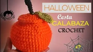 HALLOWEEN: Cesta calabaza a CROCHET (diestro)