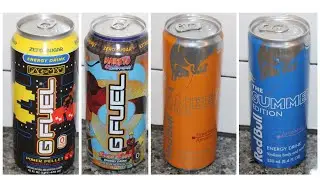 G Fuel Pac-Man Cherry Lollipop, Naruto Shippuden Sage Mode & Red Bull Strawberry Apricot & Juneberry