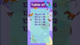 Table of 13 | 13 Times Table | #shorts | Learn Multiplication  | 13 x 3 = 39 | Table of Thirteen