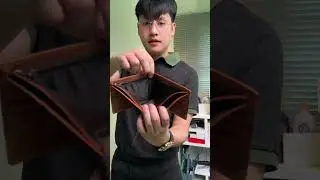 Premium genuine leather wallet, available in department stores.