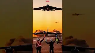 Ground crew guides the strategic bomber as #B52 #AirPower #RunwayOps #shorts #mustwatch #trending