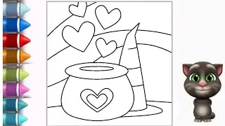 How To Colour Cauldron My Talking Tom 2 🎨🎨 easy to colour, step by step #mytalkingtom2 #coloring