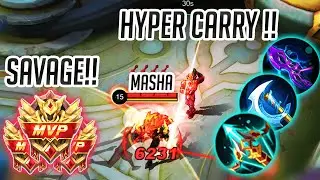 Hyper Carry Masha? Crazy Insane! Best Gameplay 97%TeamFight Unstoppable | Top Global Masha User MLBB