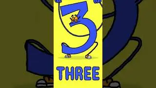 Learn the Number Three - number cartoon