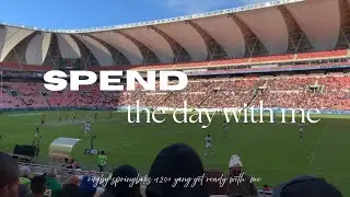 Spend the day with me | Watching rugby at the stadium | Grwm