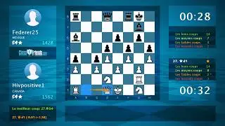 Analyse du jeu d'&eacute;checs&nbsp;: Hivpositive1 - Federer25, 1-0 (par ChessFriends.com)