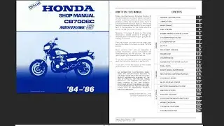 Honda CB700 SC Nighthawk S (1984-1986) Service Workshop Repair Manual Download PDF