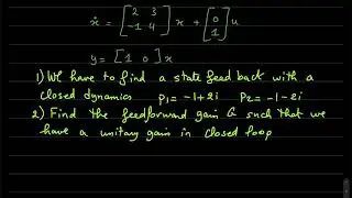 State Space Control - State feedback design with Matlab/Simulink implementation