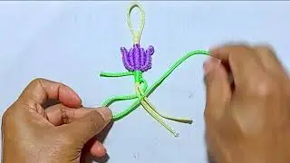 TULIP FLOWER MACRAME KEYCHAIN TUTORIAL, CARA MEMBUAT GANTUNGAN KUNCI MAKRAM BUNGA TULIP
