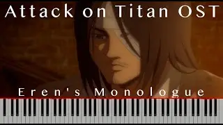 Attack on Titan Season 4 Episode 5 OST - Eren's Monologue [Piano Tutorial + sheet]