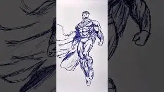 Superman 🦸&zwj;♂️ Speed Drawing StickMan #drawing #sketch #superman #justiceleague #shorts