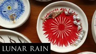 Melissa Chen Painting Lunar Rain Ceramic Art - Red Sea Anemone Dish