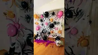 Gigantic DIY Spider Web. #balloon #art #halloweenparty #halloween #party #partydecorations #shorts