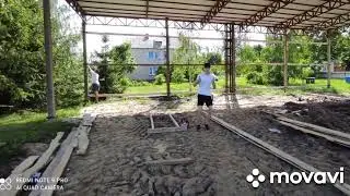 Angaras i&scaron; elektros stulpų 12x17/Hangar constructions