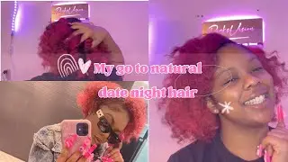 Natural Hair for datenight| Pink Wand Curls | Valentine&rsquo;s Day series