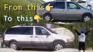 The easy way to vinyl wrap a Van from brown to white! DO IT YOURSELF