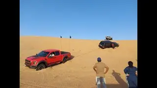 Stuck on dune. ANCHORING to prevent Roll-Over of Land cruiser!!