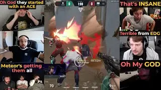Valorant Pros/streamers reacts to T1 Meteor's INSANE PISTOL ACE against EDG