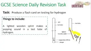 GCSE Science Daily Revision Task 50:  Testing For Hydrogen