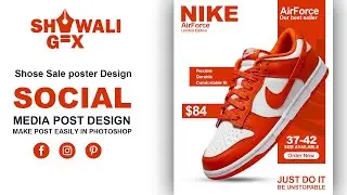 How to Create Shoes Sale Social Media Post in Photoshop | Step by Step Tutorial | #graphicdesign