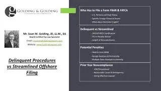 Delinquent Procedures vs Streamlined Offshore Filing