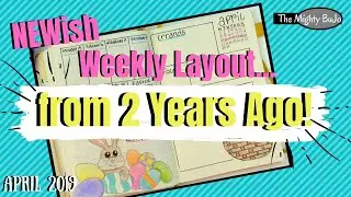 Easter Theme Bullet Journal Weekly Layout : Cute Bunny with Eggs & Easter Basket | April 2019