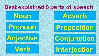 Parts of speech/8 parts of speech/well explained in detail