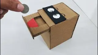 hacer una alcancia TRAGAMONEDAS con carton reciclado