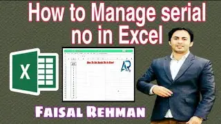 how to create serial no in Excel || Excel tips and Tricks
