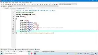 #USE OF THE ARITHMETIC OPERATOR IN C++#
