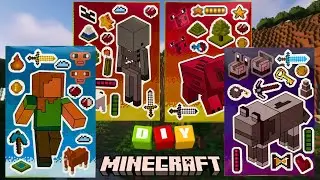 🧱Build Your Minecraft World Come To Life! 🧩 | DIY Sticker Book ASMR